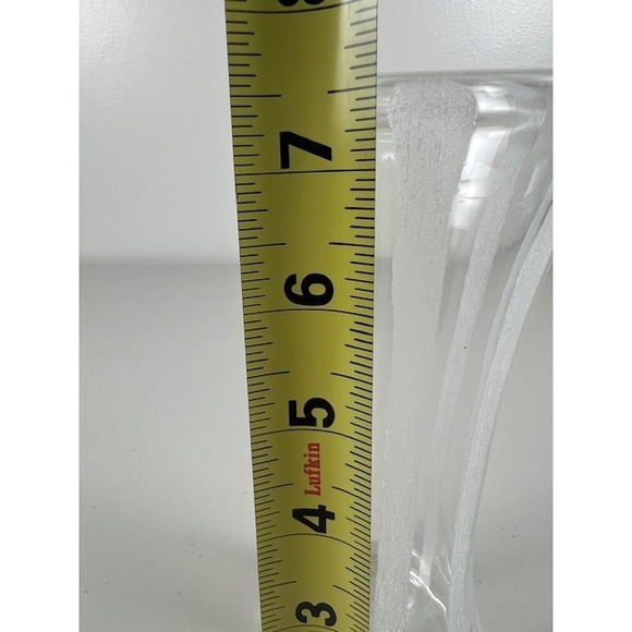 Bormioli Rocco Art Glass 7.5" Etched Vertical Stripes FENCE FLOWER VASE - Picture 5 of 7